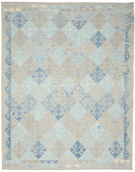 Tappeto Kilim Afghanistan Astratto Grigio-beige Blu 189x245 Cm