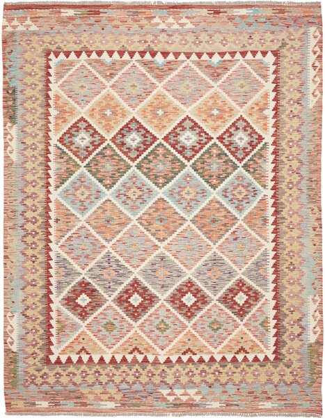Tappeto Kilim Afghanistan Astratto Multicolore Pastello 198x258 Cm