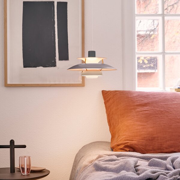 Lampada a sospensione Louis Poulsen, PH 5 Mini, dimmerabile, Grigio, Soggiorno, Metallo, Design