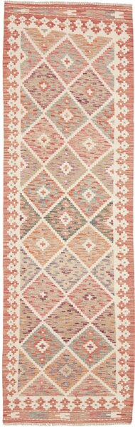 Tappeto Kilim Afghanistan Geometrico Terracotta Multicolore 75x250 Cm