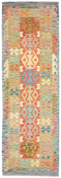 Tappeto Kilim Afghanistan Astratto Blu Arancio 78x238 Cm