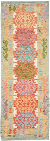 Tappeto Kilim Afghanistan Astratto Multicolor Pastello 85x247 Cm