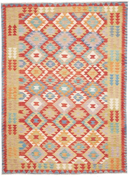 Tappeto Kilim Afghanistan Astratto Rosso Azzurro 180x244 Cm