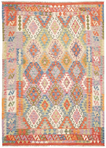 Tappeto Kilim Afghanistan Astratto Multicolore Vivace 181x250 Cm