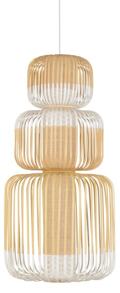 Lampada a sospensione Forestier, Bamboo, dimmerabile, Bianco, Soggiorno, Bambù, Design