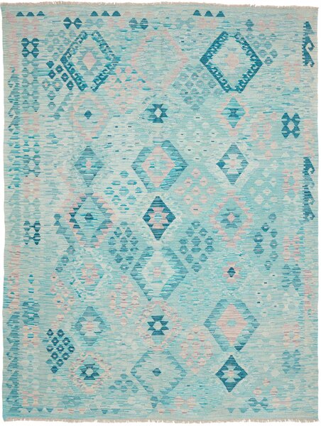 Tappeto Kilim Afghanistan Geometrico Turchesi Rosa Pallido 181x240 Cm