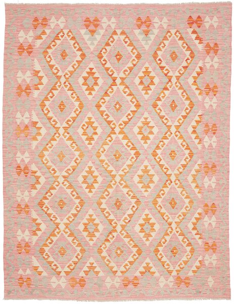 Tappeto Kilim Afghanistan Geometrico Rosa Arancio 182x236 Cm
