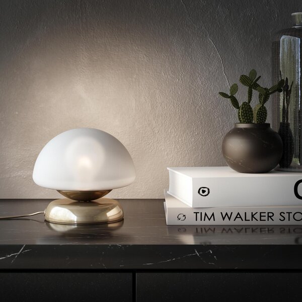 Lampada da tavolo LED Fungus argento bianco caldo dimmerabile