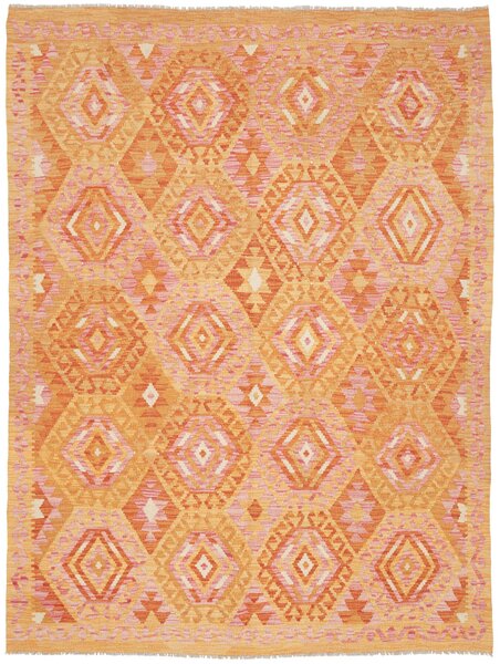Tappeto Kilim Afghanistan Astratto Arancione Pesca Rosa 172x230 Cm
