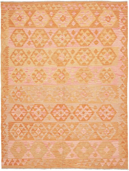 Tappeto Kilim Afghanistan Geometrico Arancio Rosa 180x243 Cm