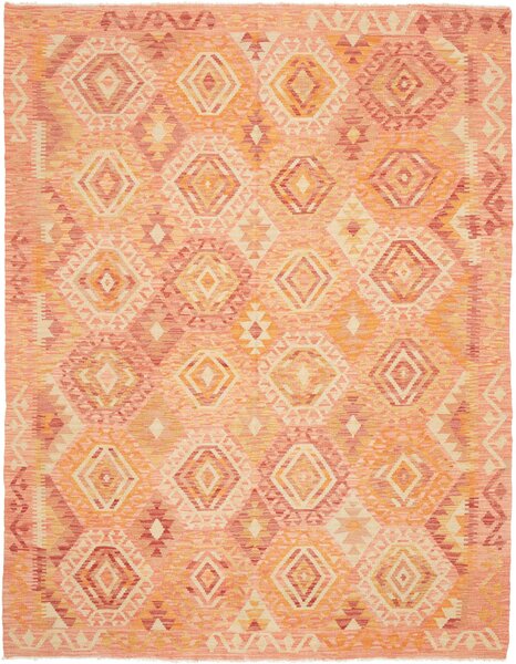 Tappeto Kilim Afghanistan Astratto Pesca Arancio 186x244 Cm