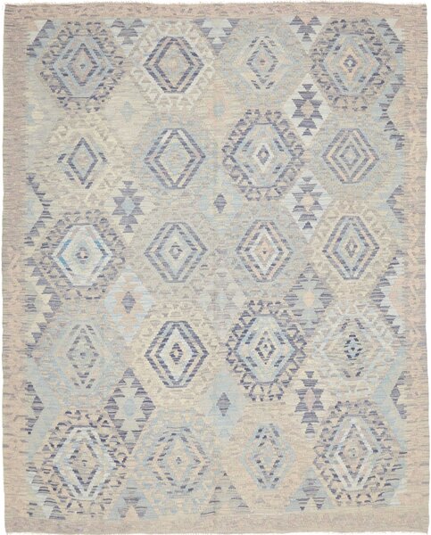 Tappeto Kilim Afghanistan Geometrico Beige Azzurro 180x220 Cm