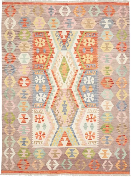 Tappeto Kilim Afghanistan Geometrico Multicolore Pastello 186x246 Cm