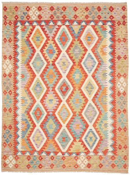 Tappeto Kilim Afghanistan Geometrico Multicolore Terra 177x235 Cm