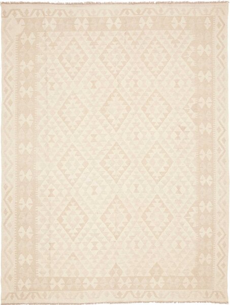 Tappeto Kilim Afghanistan Geometrico Crema Beige 184x242 Cm