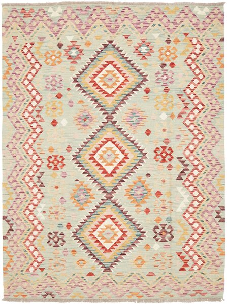 Tappeto Kilim Afghanistan Geometrico Verde Acqua Multicolore 144x199 Cm