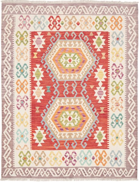 Tappeto Kilim Afghanistan Astratto Rosso Crema 150x150 Cm