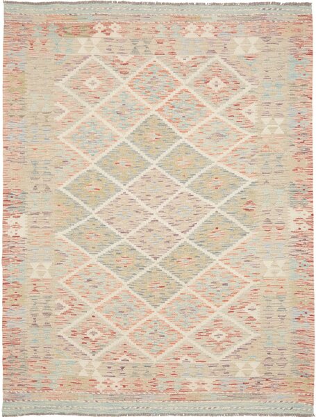 Tappeto Kilim Afghanistan Geometrico Beige Pastello 157x207 Cm