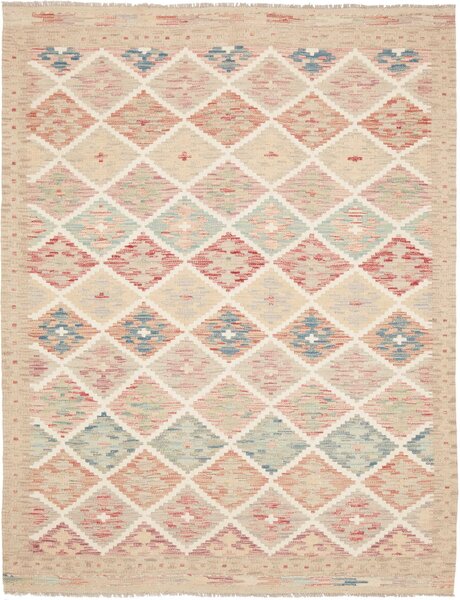 Tappeto Kilim Afghanistan Geometrico Beige Rosa 153x196 Cm