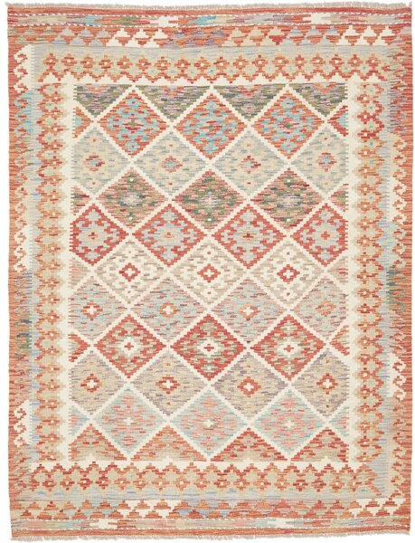 Tappeto Kilim Afghanistan Astratto Multicolore Beige 152x198 Cm