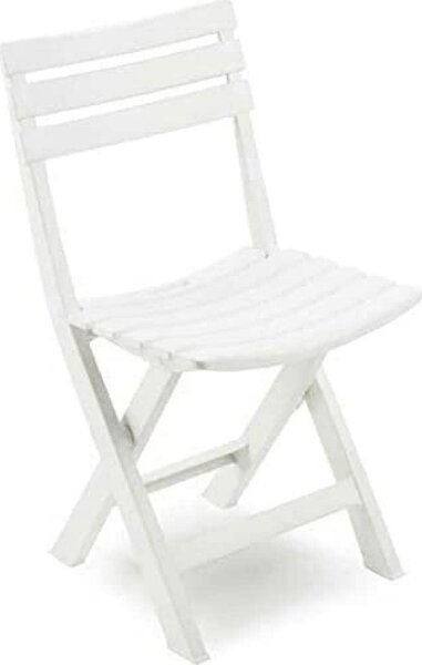IPAE PROGARDEN Sedia per Esterni Pieghevole in Resina Dimensioni 43x90x80 cm colore Bianco - Birki