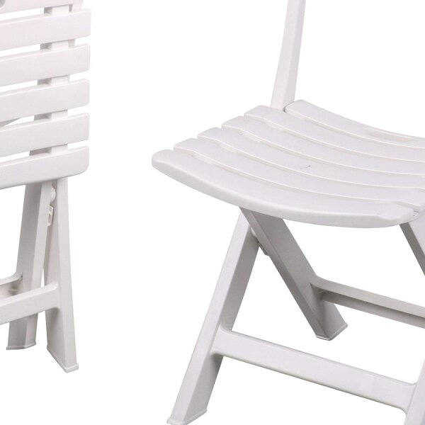 IPAE PROGARDEN Sedia per Esterni Pieghevole in Resina Dimensioni 43x90x80 cm colore Bianco - Birki