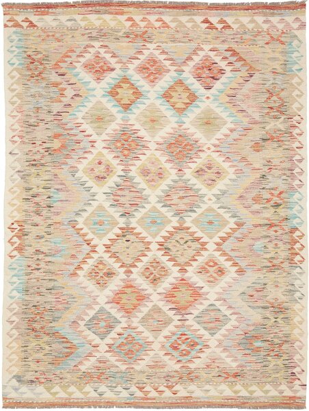Tappeto Kilim Afghanistan Astratto Crema Arancio 150x198 Cm