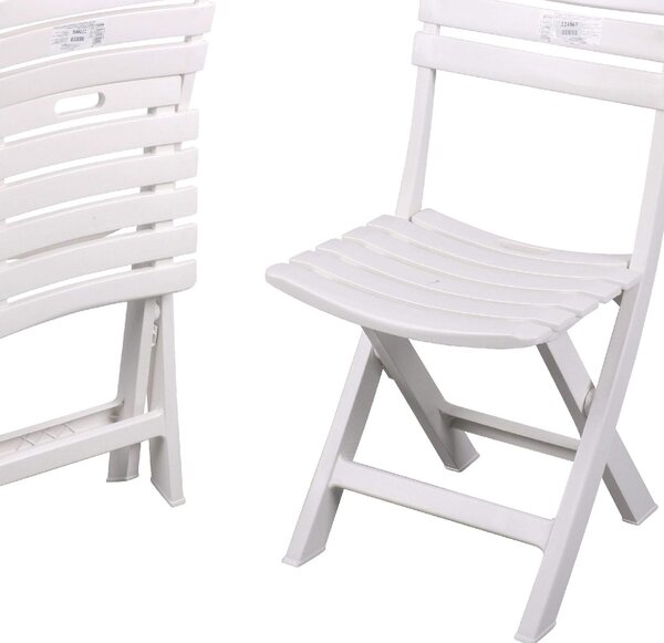 IPAE PROGARDEN Sedia per Esterni Pieghevole in Resina Dimensioni 43x90x80 cm colore Bianco - Birki