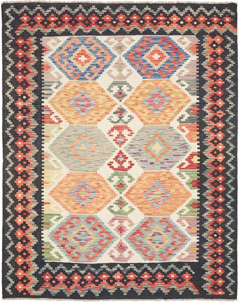 Tappeto Kilim Afghanistan Geometrico Multicolore Nero 164x186 Cm