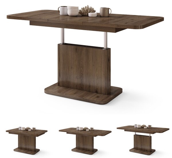 ASTON MINI-Z Noce Elegante - MODERNO TAVOLINO DA SALOTTO TRASFORMABILE ALLUNGABILE SOLLEVABILE