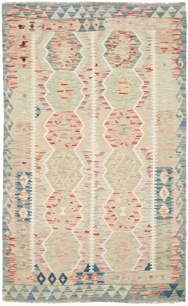 Tappeto Kilim Afghanistan Astratto Verde Rosa 121x192 Cm