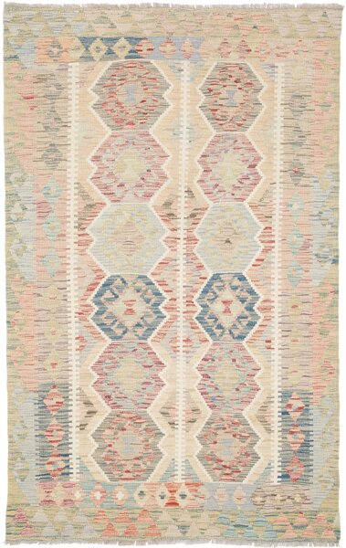 Tappeto Kilim Afghanistan Geometrico Beige Rosa 119x188 Cm