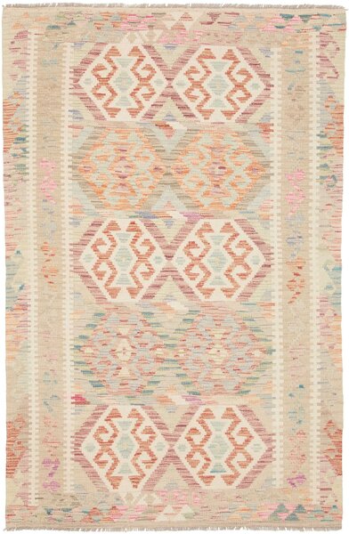Tappeto Kilim Afghanistan Geometrico Beige Pastello 121x186 Cm