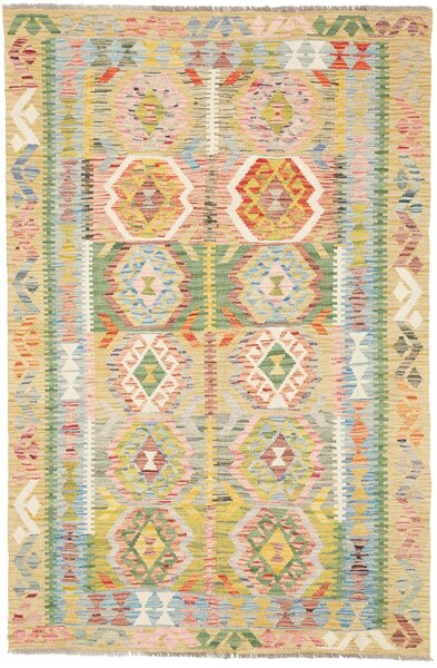 Tappeto Kilim Afghanistan Geometrico Multicolore Pastello 121x182 Cm