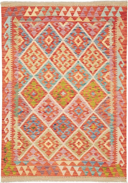Tappeto Kilim Afghanistan Geometrico Multicolore Pastello 126x180 Cm