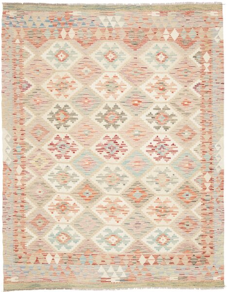 Tappeto Kilim Afghanistan Geometrico Beige Rosa 155x198 Cm