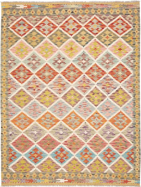Tappeto Kilim Afghanistan Astratto Multicolore Vivace 152x201 Cm