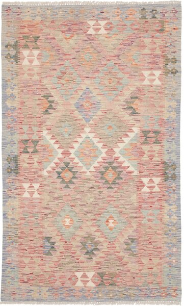 Tappeto Kilim Afghanistan Astratto Rosa Azzurro 117x197 Cm