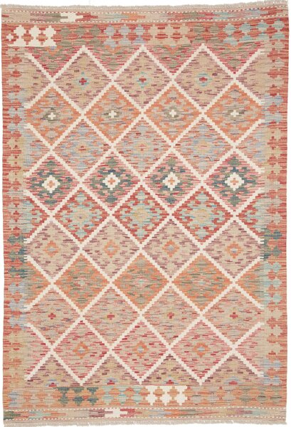 Tappeto Kilim Afghanistan Geometrico Multicolore Pastello 125x181 Cm