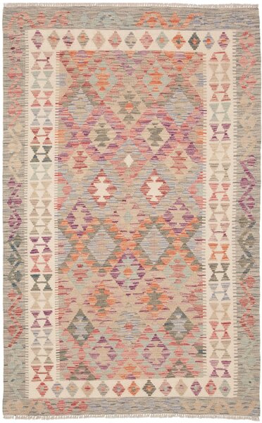 Tappeto Kilim Afghanistan Astratto Beige Grigio 119x191 Cm