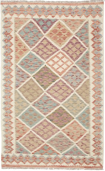 Tappeto Kilim Afghanistan Geometrico Multicolore Pastello 117x191 Cm