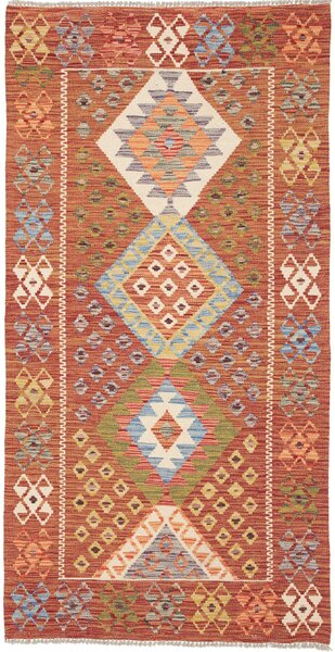 Tappeto Kilim Afghanistan Geometrico Ruggine Multicolor 100x194 Cm