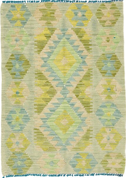 Tappeto Kilim Afghanistan Geometrico Verde Blu 64x87 Cm