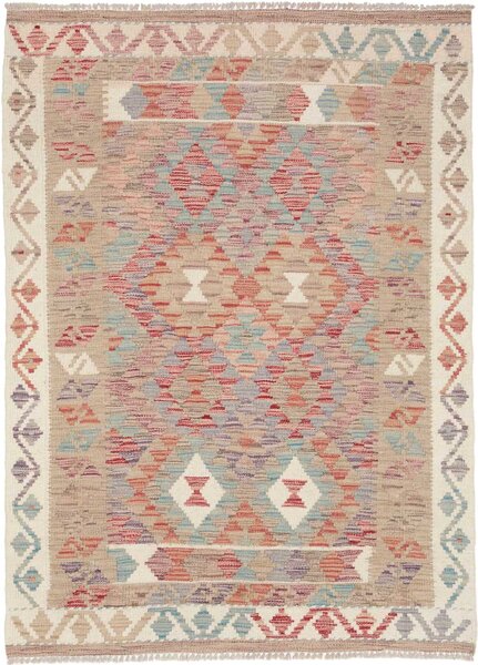 Tappeto Kilim Afghanistan Geometrico Beige Rosa 104x145 Cm