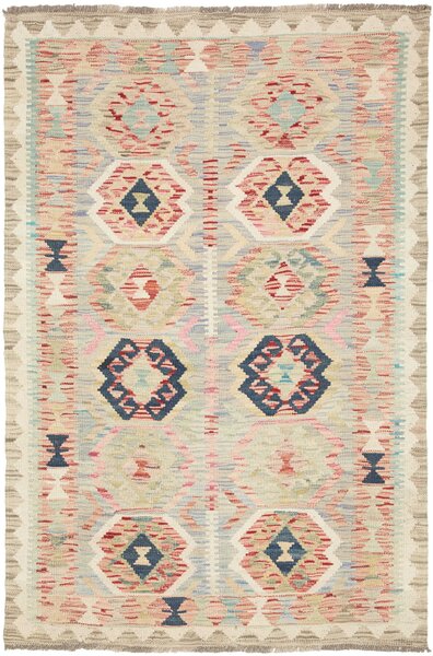 Tappeto Kilim Afghanistan Geometrico Multicolore Pastello Blu Scuro 101x150 Cm