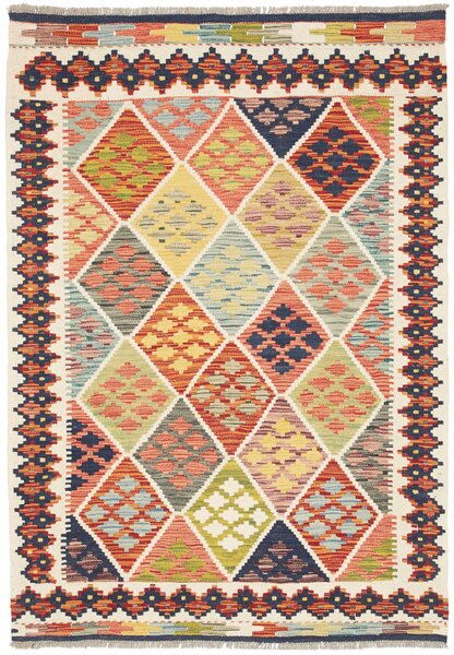 Tappeto Kilim Afghanistan Astratto Multicolore Pastello 107x151 Cm