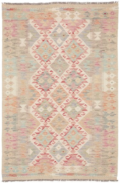 Tappeto Kilim Afghanistan Astratto Beige Rosa 104x156 Cm