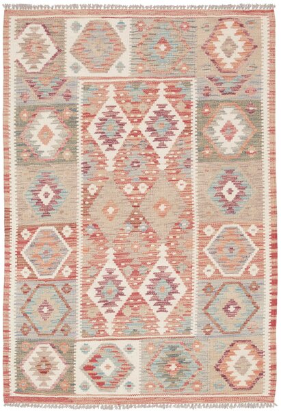 Tappeto Kilim Afghanistan Astratto Multicolore Pastello 102x146 Cm