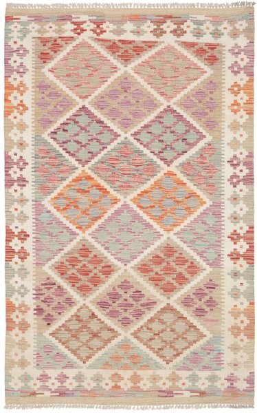 Tappeto Kilim Afghanistan Geometrico Multicolore Pastello 99x157 Cm