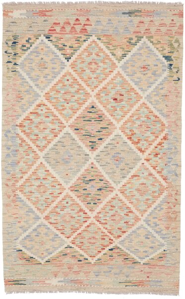 Tappeto Kilim Afghanistan Geometrico Beige Pastello 103x163 Cm